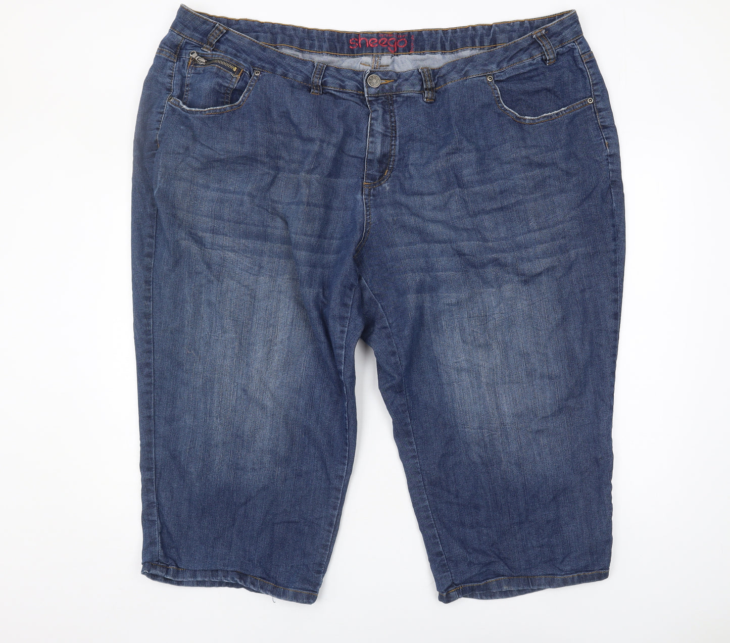 Sheego Denim Shorts Blue Relaxed Fit Casual Style