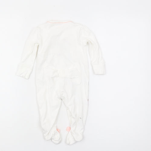 Ted Baker White Floral Babygrow 3-6 Months with Bow Accent