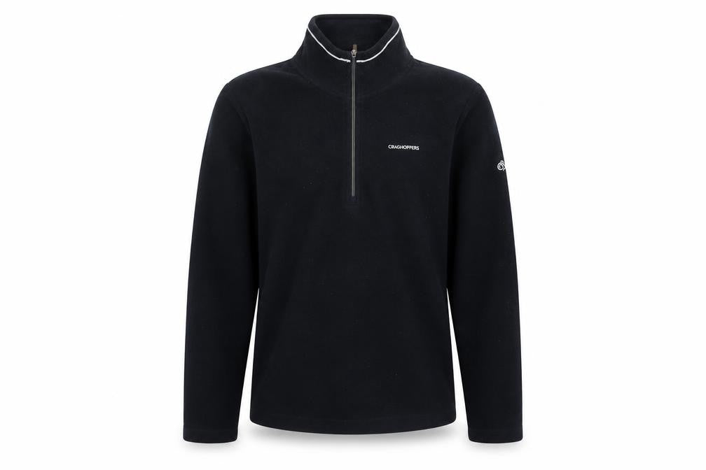 Front view of Craghoppers Men's Black Pullover Fleece Sweatshirt M