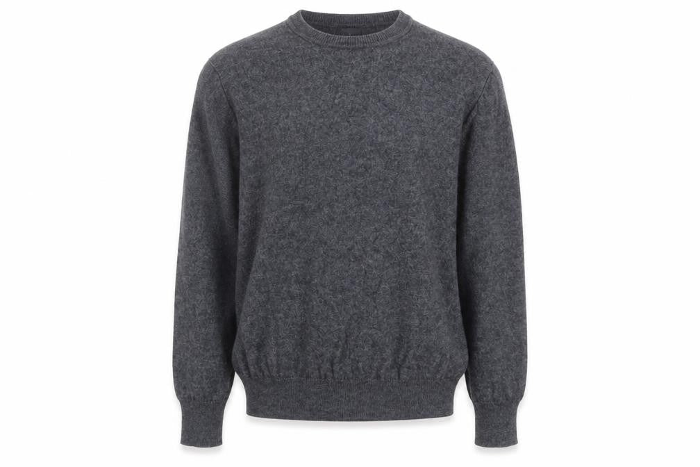 Front view of Tailorbyrd Men's Grey jumper, size M, Wool Blend
