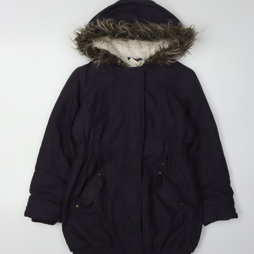 John Lewis Girls Black Parka Coat, Size 10 Years