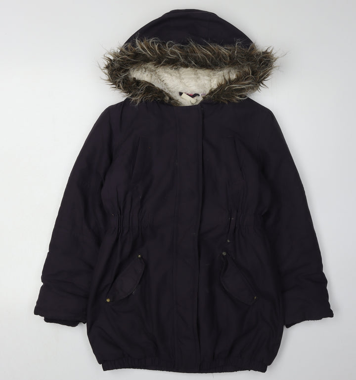 John Lewis Girls Black Parka Coat, Size 10 Years