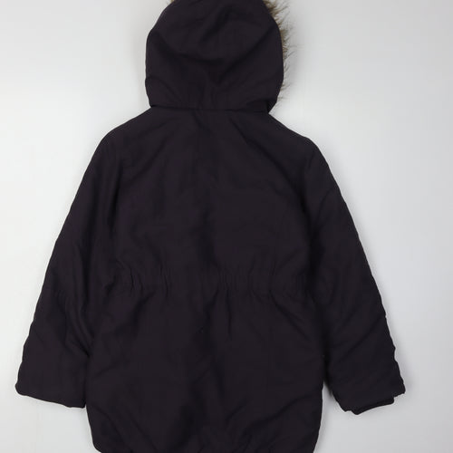 John Lewis Girls Black Parka Coat, Size 10 Years