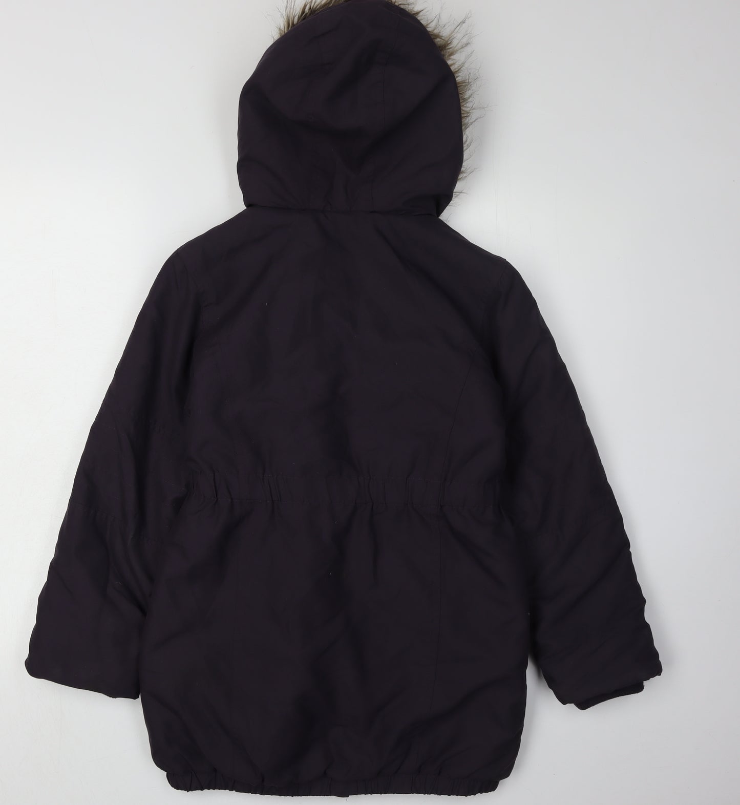 John Lewis Girls Black Parka Coat, Size 10 Years