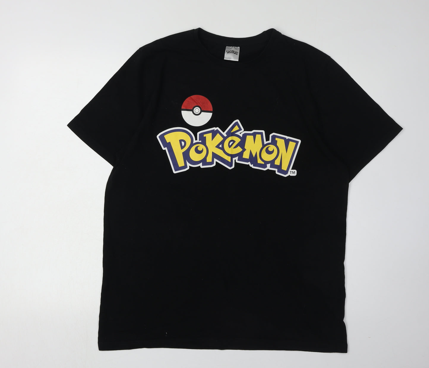 Pokémon Black Cartoon T-Shirt for Men Size L