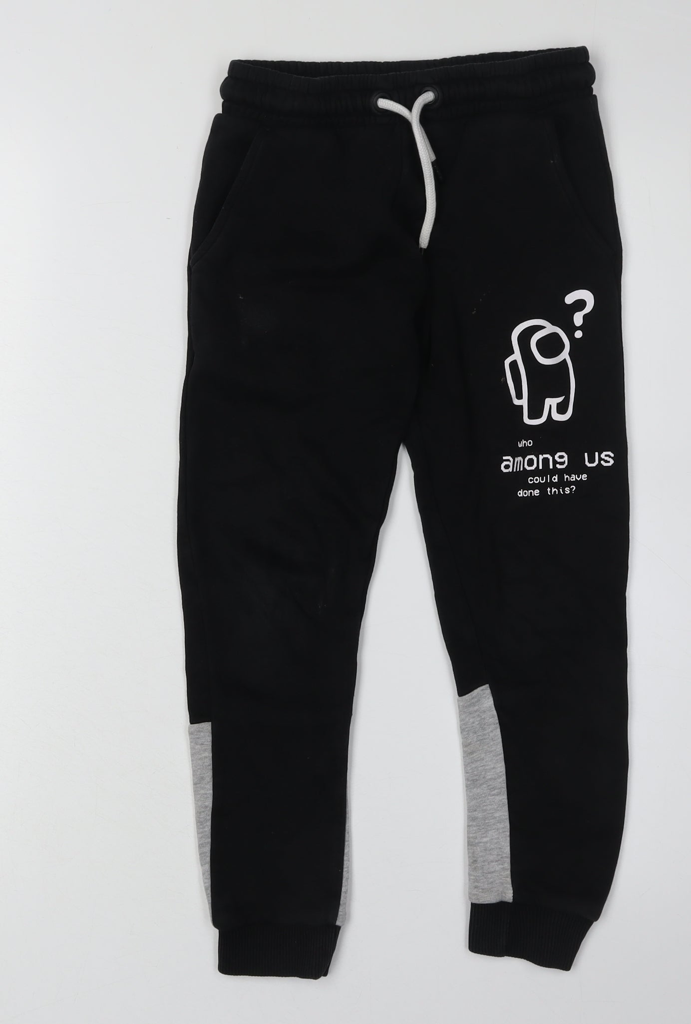Among Us Boys Black Jogger Trousers 6-7 Years Elastic Waist