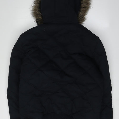 Rivington Men's Black Brown Hooded Puffer Jacket L