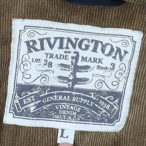 Rivington Men's Black Brown Hooded Puffer Jacket L