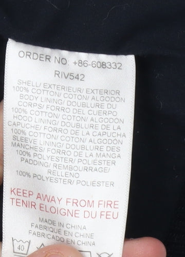 Rivington Men's Black Brown Hooded Puffer Jacket L