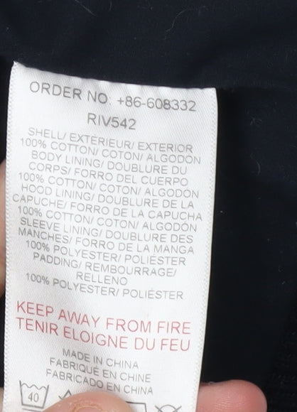 Rivington Men's Black Brown Hooded Puffer Jacket L