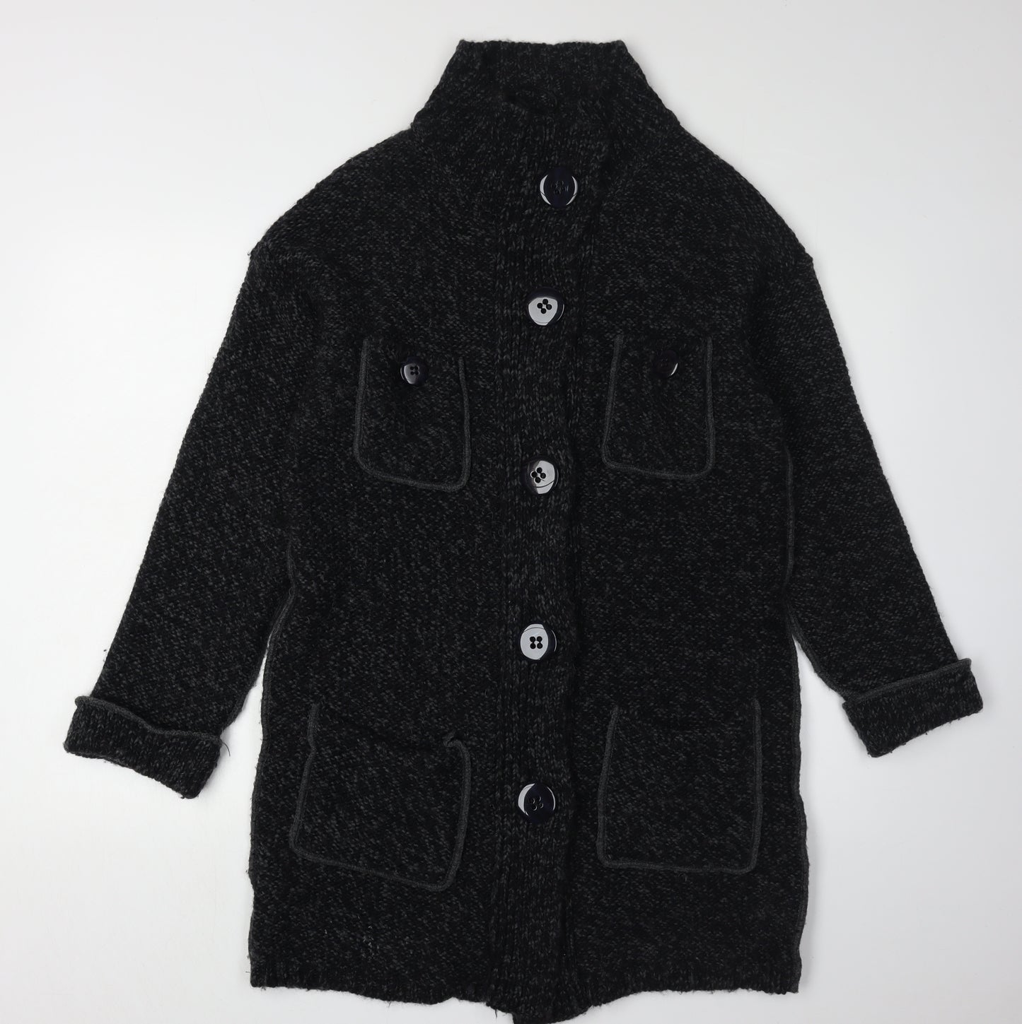 Next Women's Black Cardigan Jacket, Size L, High Neck