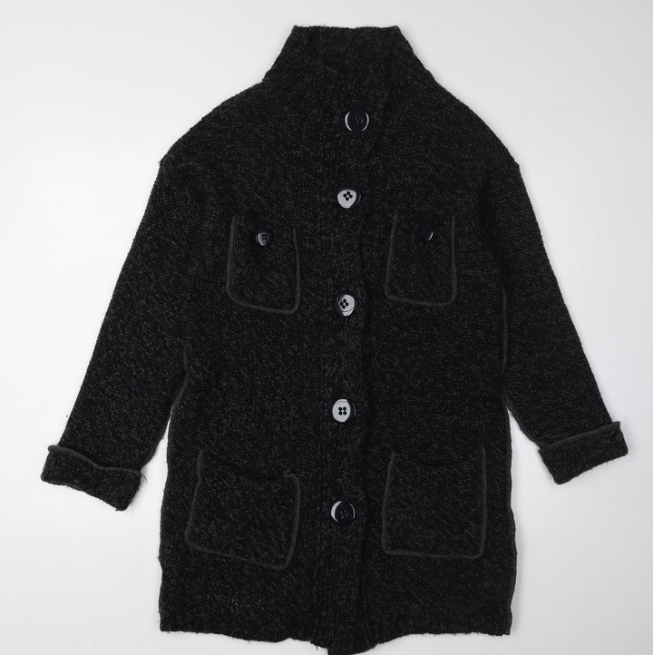 Next Women's Black Cardigan Jacket, Size L, High Neck