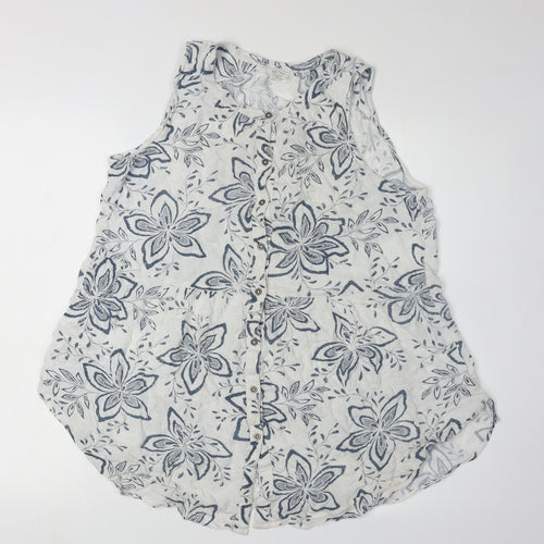 Fat Face Women's Ivory Floral Blouse Size 10