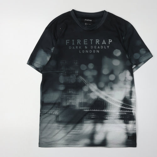 Firetrap Men's Black Graphic Print T-Shirt L