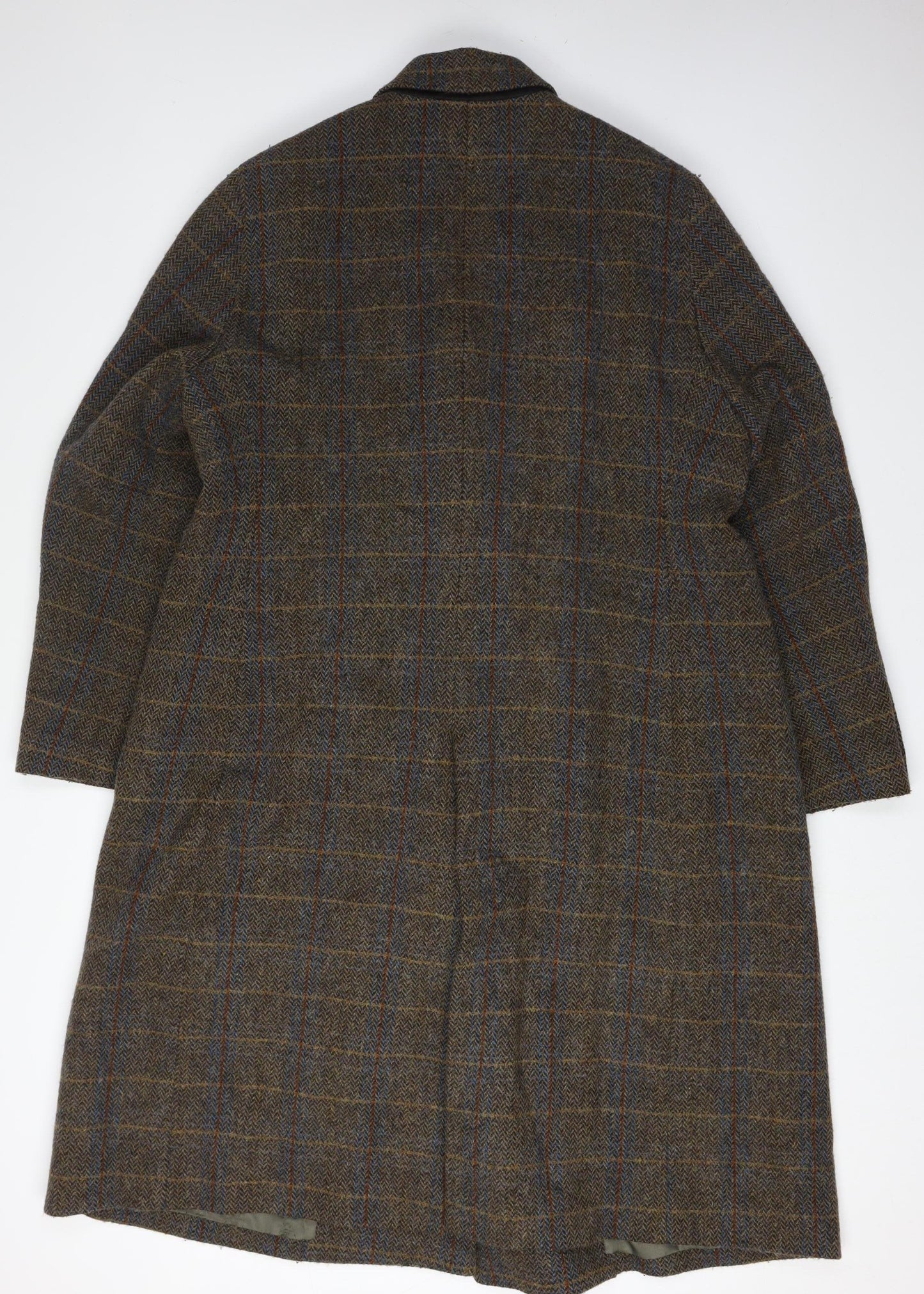 Uniqlo Women's Brown Check Wool Overcoat 2XL