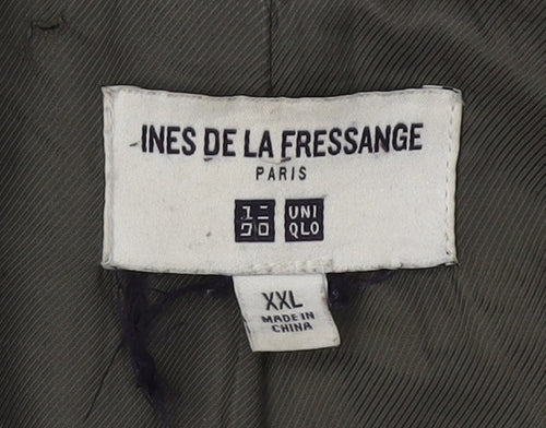 Uniqlo Women's Brown Check Wool Overcoat 2XL