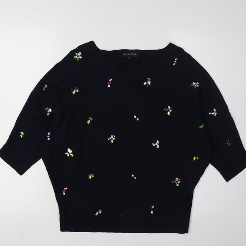 Phase Eight Women's Black Embroidered Pullover Jumper S