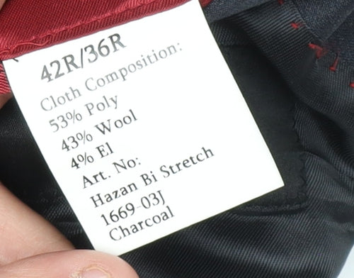 Santinelli Men's Charcoal Blazer 42R Regular Fit
