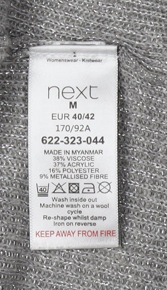 Next Women's Grey Cardigan, Size 12, Casual, Knit, Lightweight