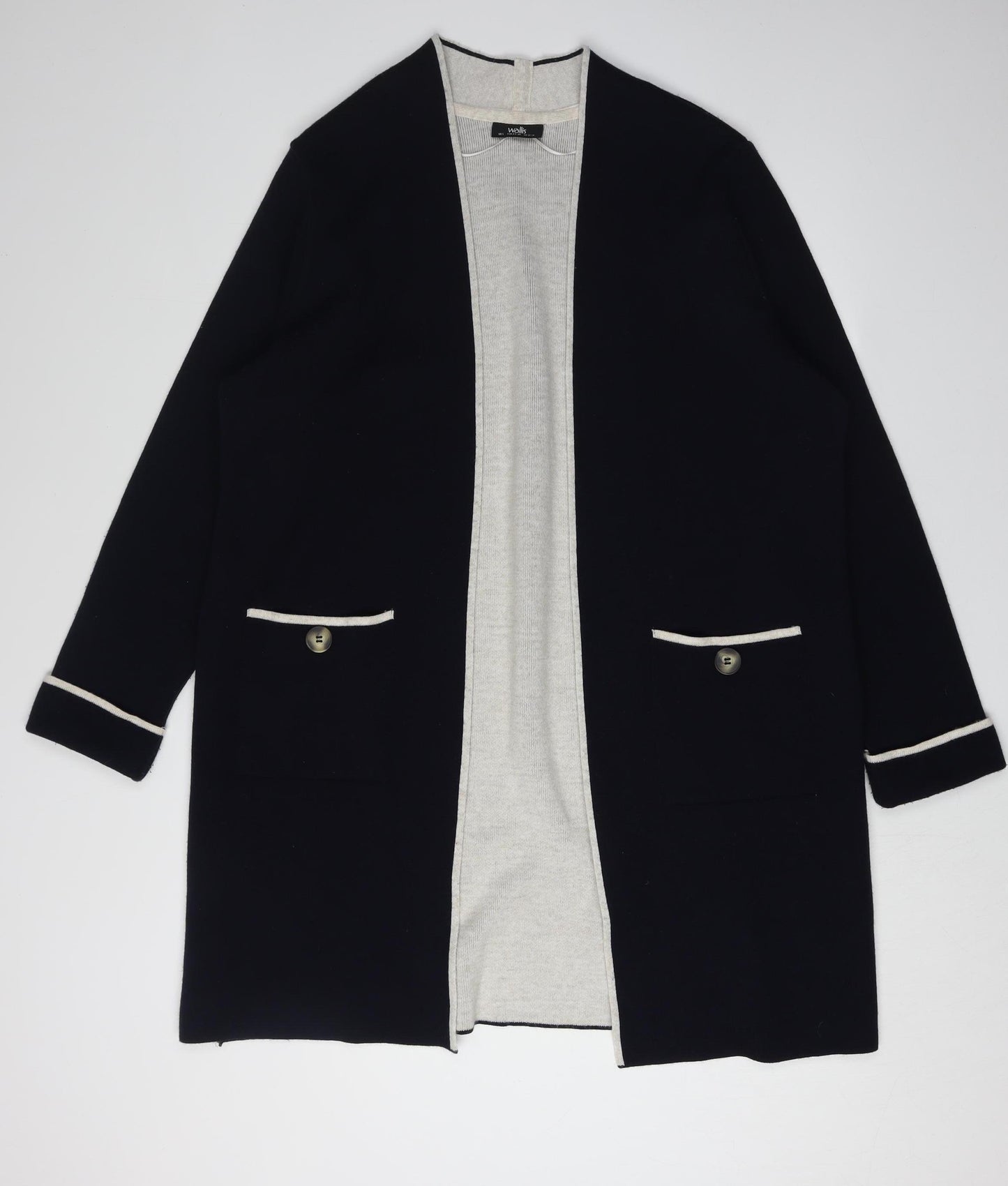 Wallis Women Black L Cardigan with Button Accents
