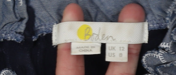 Boden Women's Black Crew Neck Jumper, Size 12, Button Details