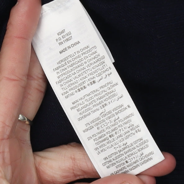 Boden Women's Black Crew Neck Jumper, Size 12, Button Details