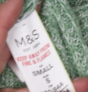 Marks and Spencer Women's Green Cotton Jumper Small
