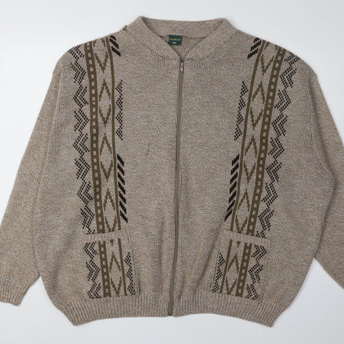 Benbrook Men's Beige Full Zip Cardigan 2XL