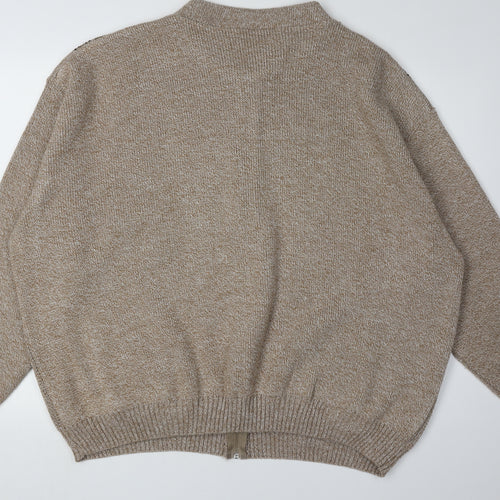 Benbrook Men's Beige Full Zip Cardigan 2XL