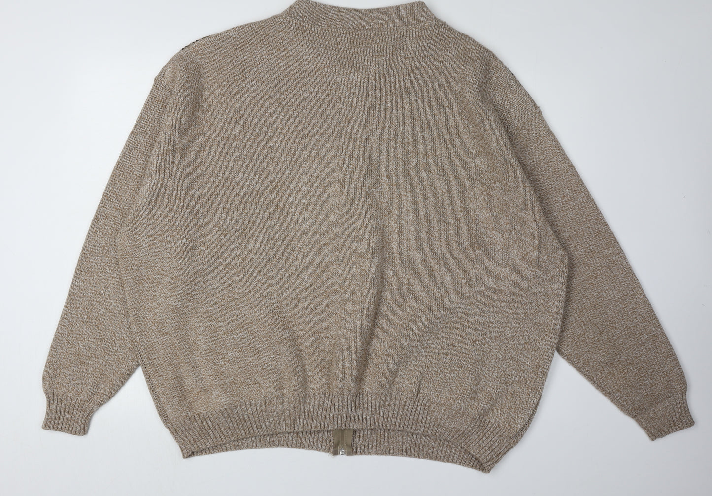 Benbrook Men's Beige Full Zip Cardigan 2XL