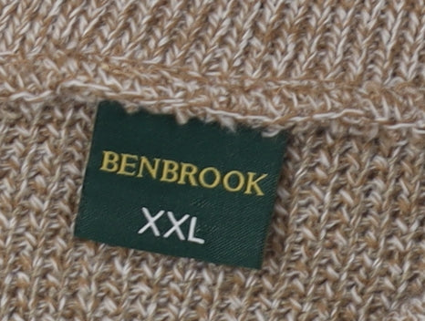 Benbrook Men's Beige Full Zip Cardigan 2XL