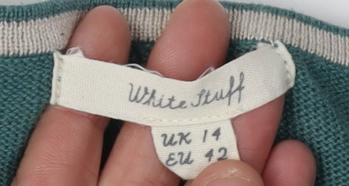 White Stuff Women's Green Pullover Jumper Size 14