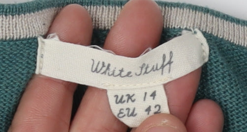 White Stuff Women's Green Pullover Jumper Size 14