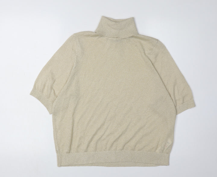 Marks and Spencer Womens Beige Roll Neck Jumper M