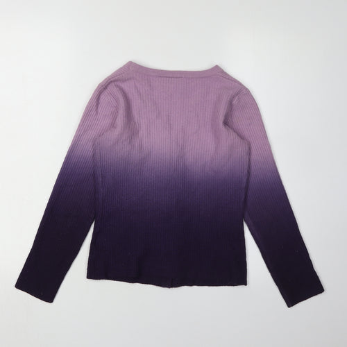 KIT Women's Purple Cardigan, Size 12, Wool Blend