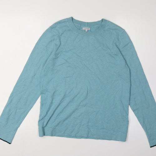 Jigsaw Women's Blue Cotton Cashmere Pullover Jumper S