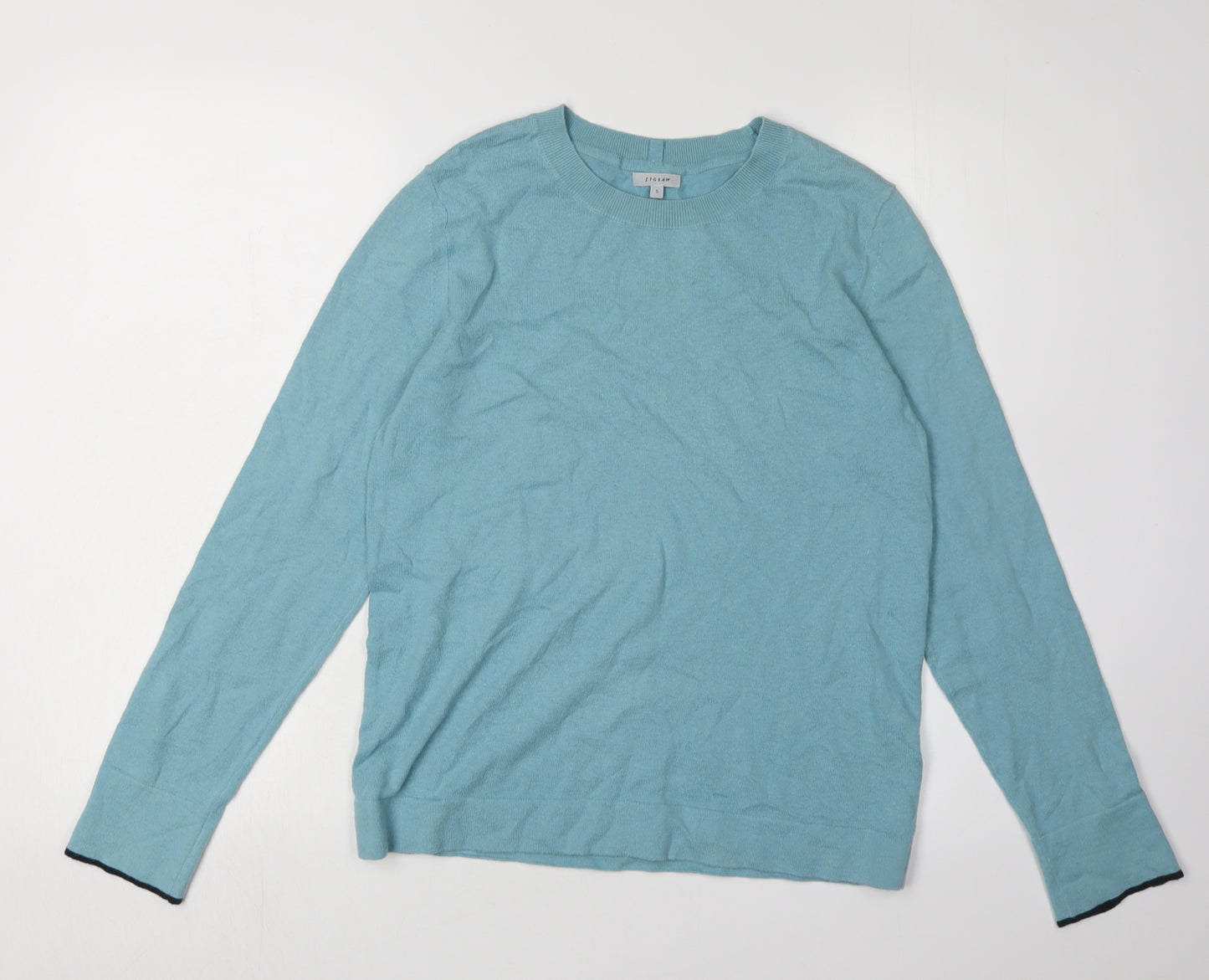 Jigsaw Women's Blue Cotton Cashmere Pullover Jumper S