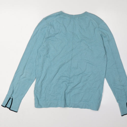 Jigsaw Women's Blue Cotton Cashmere Pullover Jumper S