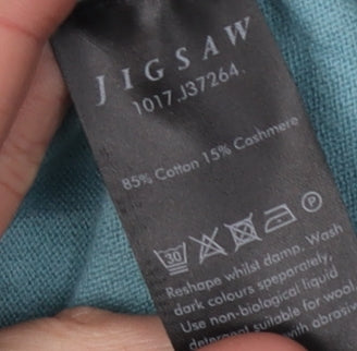 Jigsaw Women's Blue Cotton Cashmere Pullover Jumper S