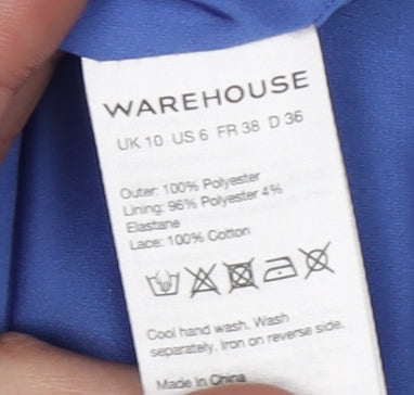 Warehouse Women's Blue Bodycon Dress Size 10