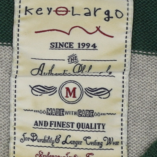 Key Largo Men's Green Striped Pullover Jumper M