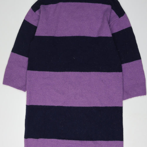 Monki Women's Purple Striped Jumper Dress S