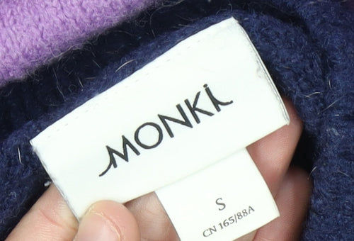 Monki Women's Purple Striped Jumper Dress S