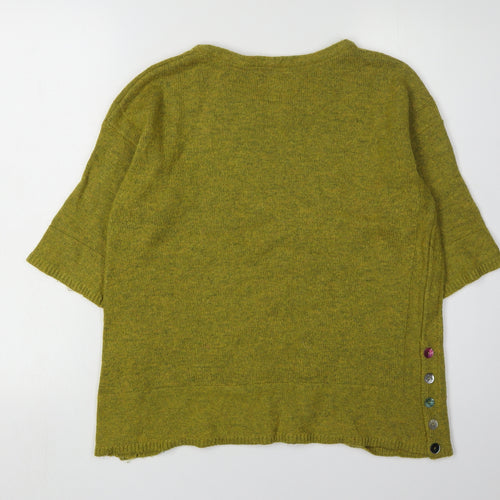 Mistral Women’s Green Crew Neck Button Jumper 10