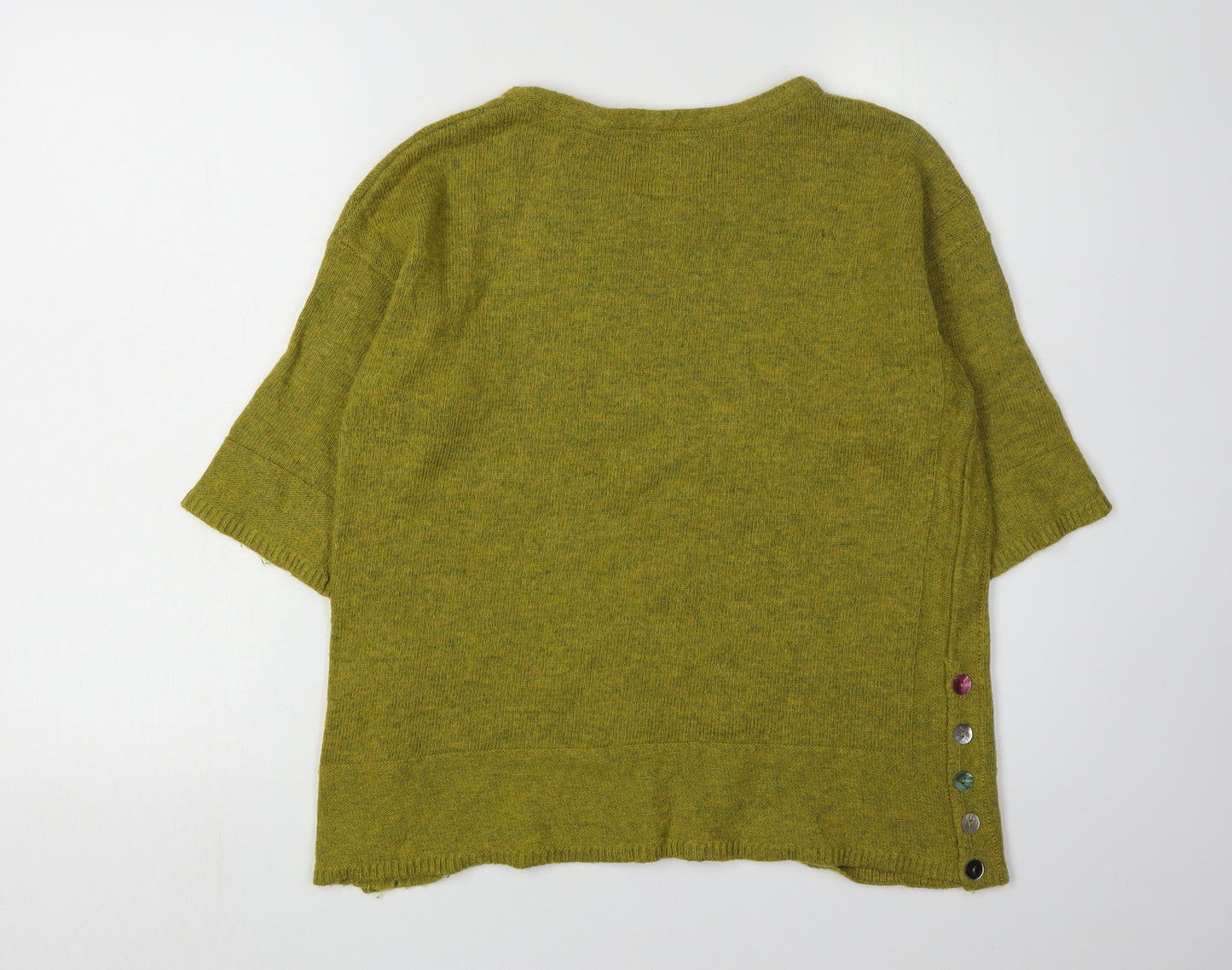 Mistral Women’s Green Crew Neck Button Jumper 10