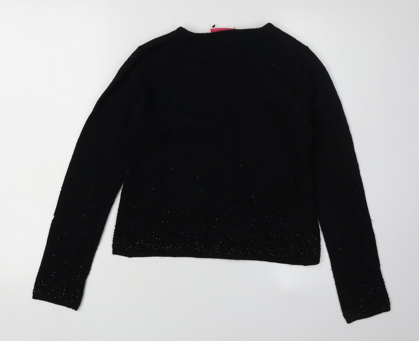 Monsoon Women's Black Cardigan V-Neck Wool Blend, Size S