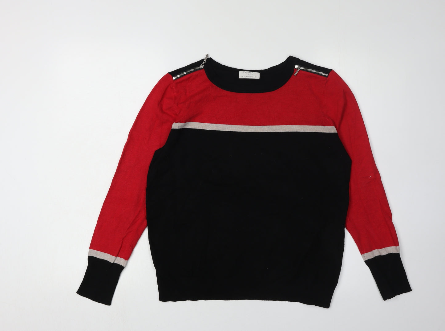 Wallis Women's Red & Black Pullover Jumper, Size 12