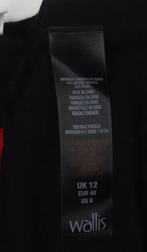 Wallis Women's Red & Black Pullover Jumper, Size 12