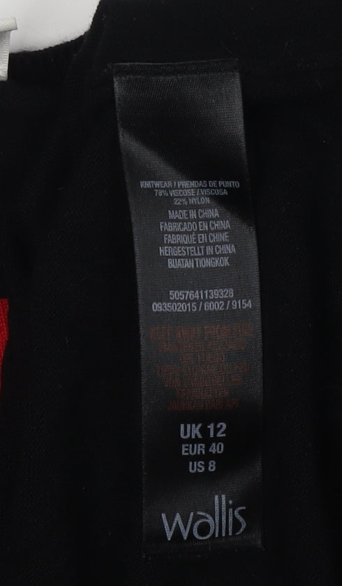 Wallis Women's Red & Black Pullover Jumper, Size 12