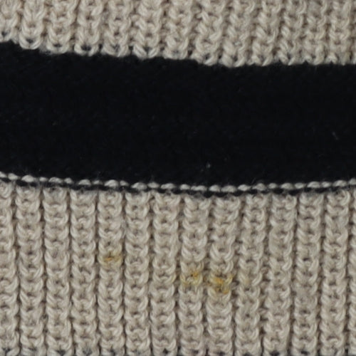 John Lewis & Partners Women's Beige Striped Pullover Jumper